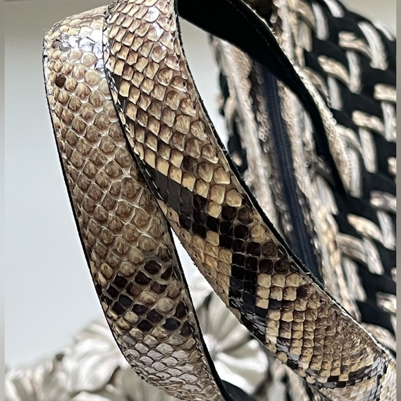 Nancy Gonzalez Python Suede Woven Snake Skin Purse Bag Colombia Rare - Picture 7 of 15